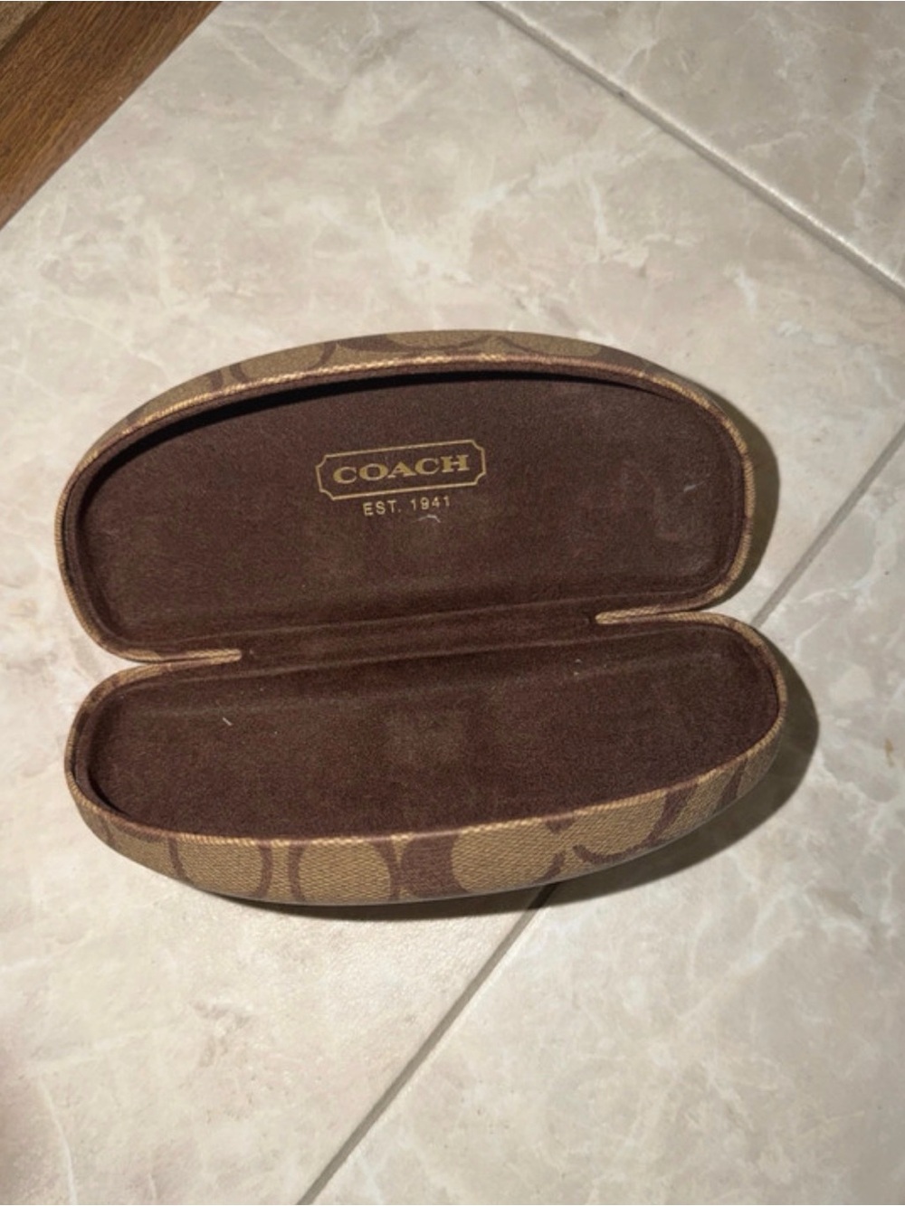 Coach Brown Signature Eyewear Case